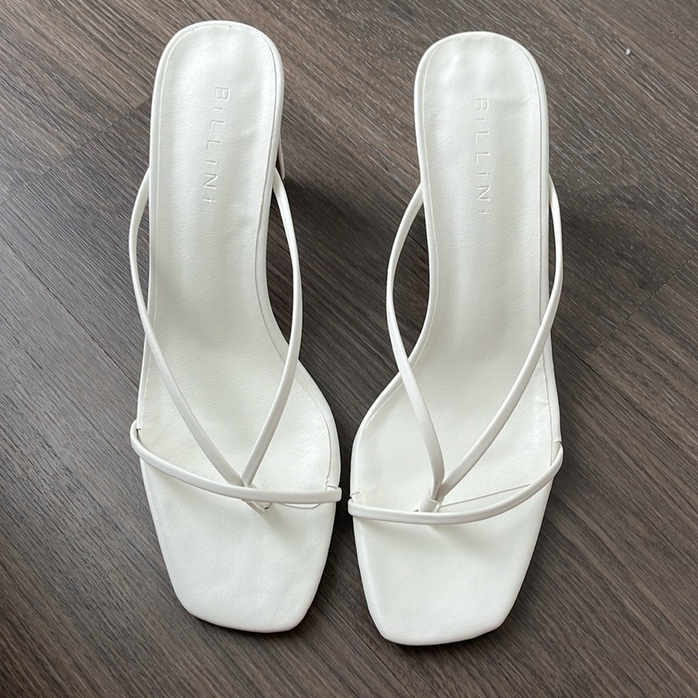 Brand new never worn white strappy heels size 8